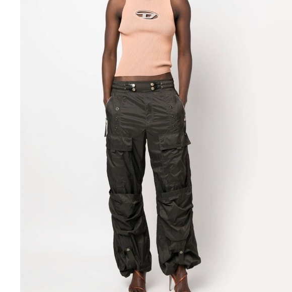 Diesel Lucrezia Cargo Parachute Trousers Pants, Size IT 40 SMALL NWT - Picture 5 of 6